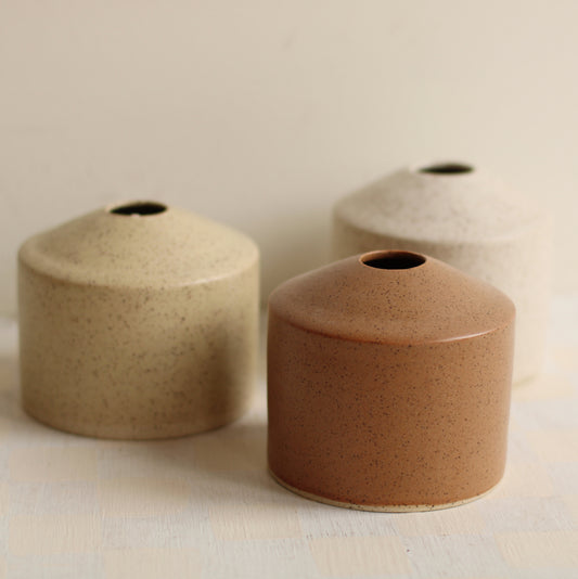 Little Fire Ceramics | Siros Vase in Speckled Clay, Cream