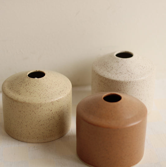 Little Fire Ceramics | Siros Vase in Speckled Clay, Butter
