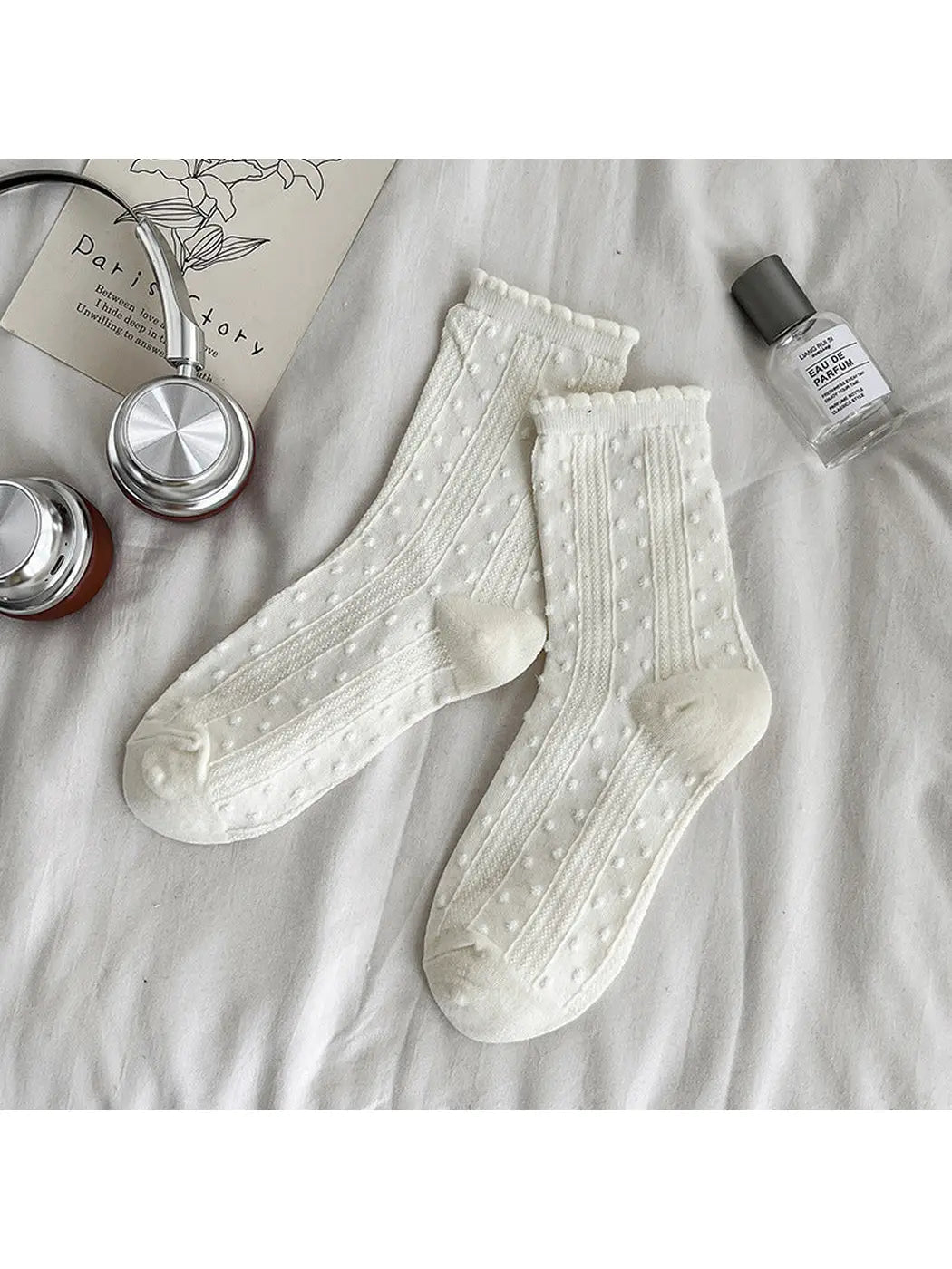 Dune Socks | Ruffle Trimmed Polka Dot Socks, Assorted Colors