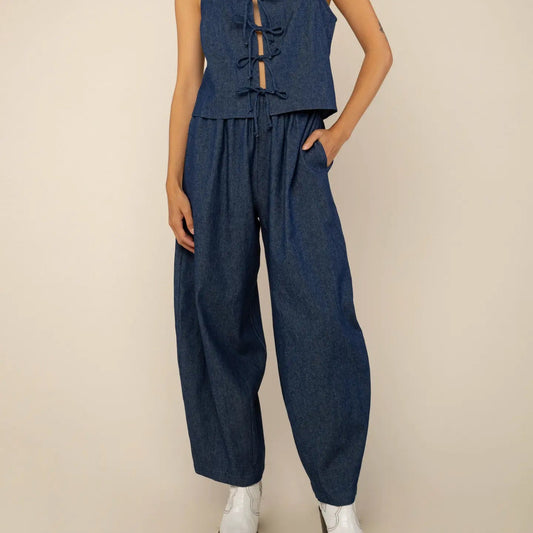 NLT | Denim Lantern Pant, High Rise Barrel Jean