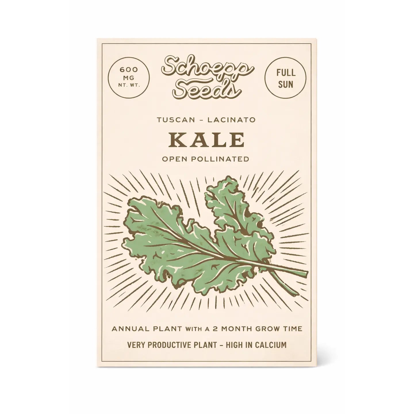 Schoepp Seeds | Kale Lacinato Heirloom Seed Packet