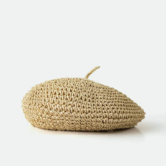Dune Accessories | Handmade Straw Beret, Khaki