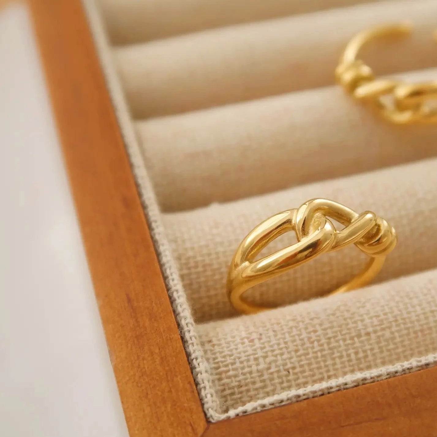 Furano Studio | Gold Plated Knot Signet Ring, Open End Band Ring