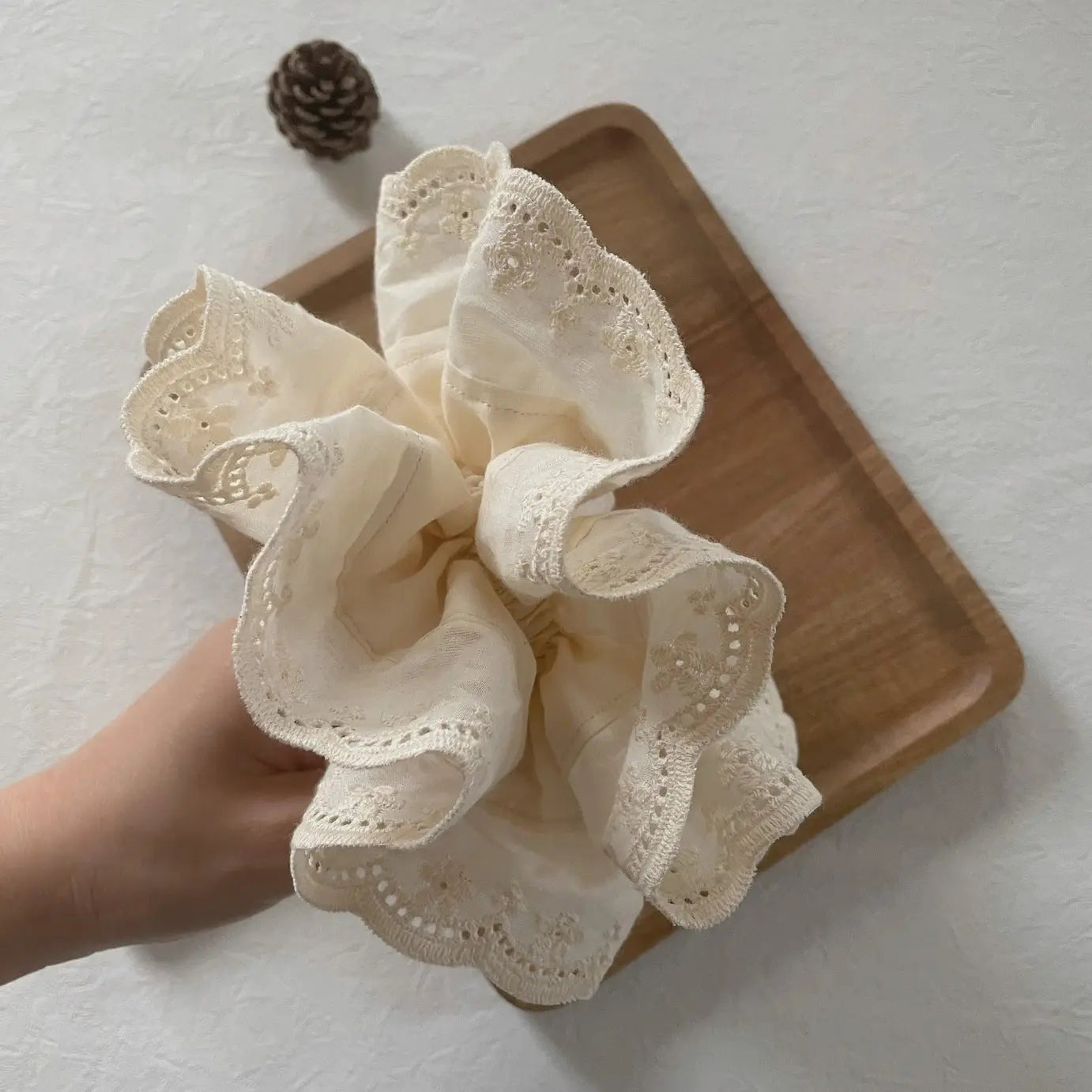 Dune Accessories | Off White Lace Hair Srunchy