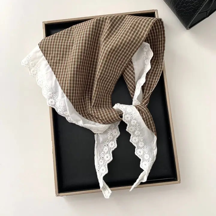 Dune Accessories | Lace Trimmed Triangle Scarf, Choose Your Color