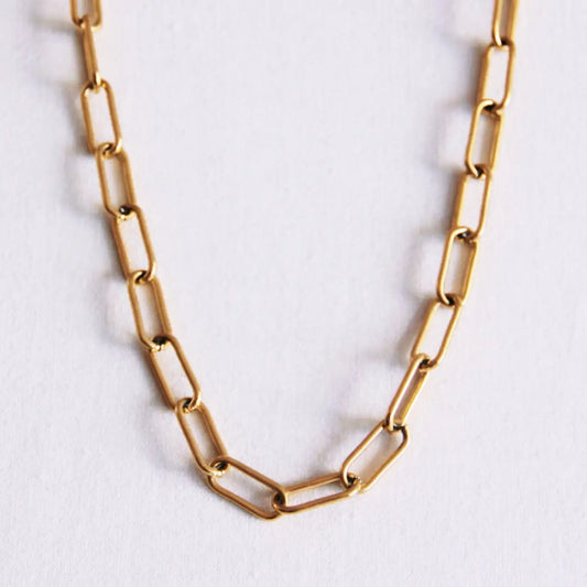 Bazou | Large D Chain Necklace, Stainless Steel