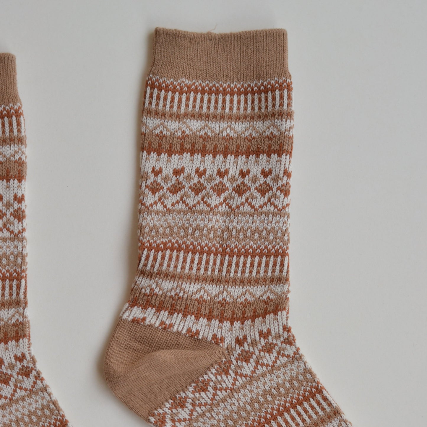 Winter Socks | Faire Isle Pattern Socks, Latte