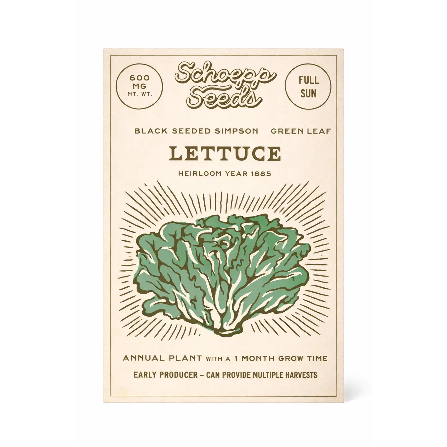 Schoepp Seeds | Lettuce Heirloom Seed Packet