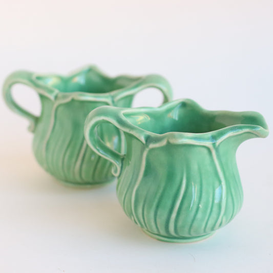 Green Lettuce Cream and Sugar Set