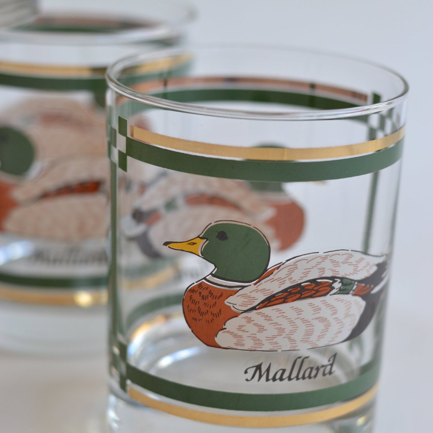 Mallard Rocks Glass with Gold Detailing, Set of 4