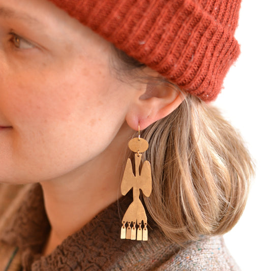 Gulushu | Maranta Brass Earrings