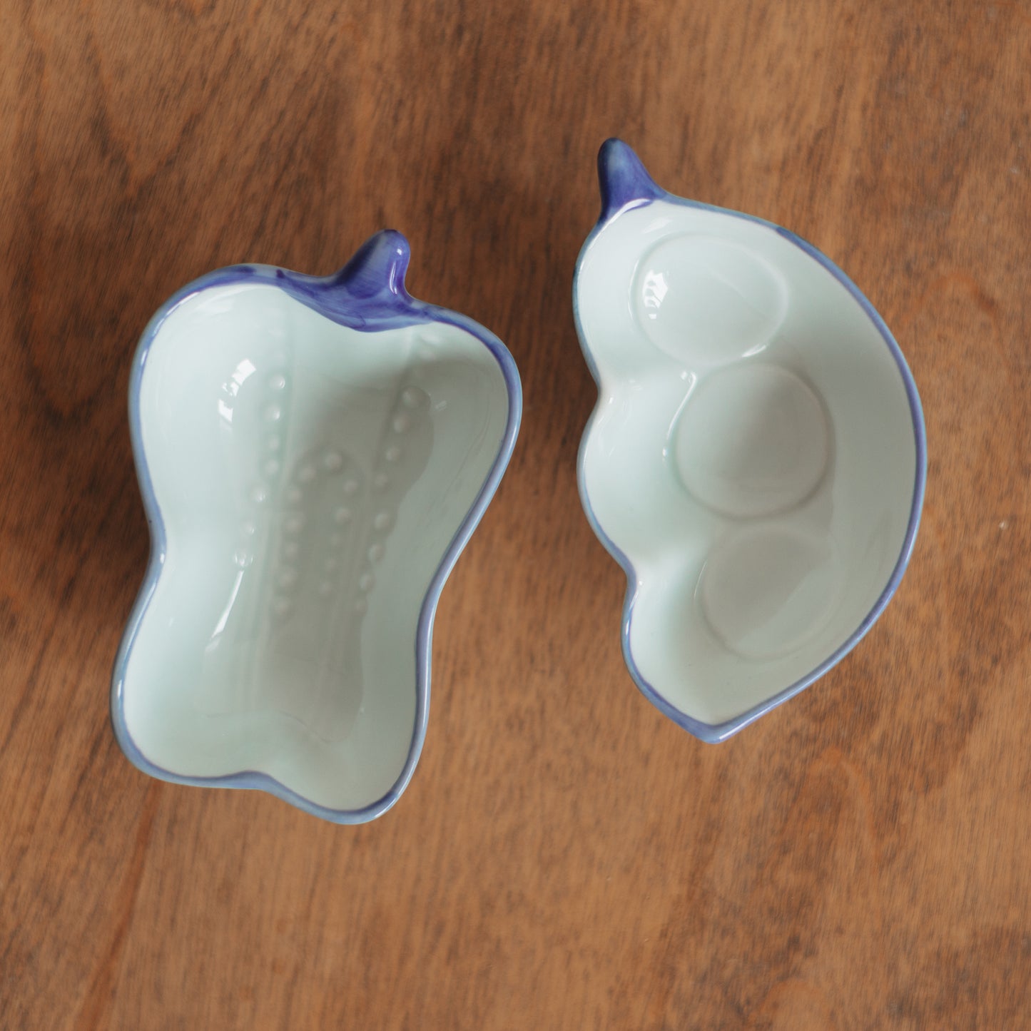 Pea and Pepper Ceramic Trinket  Dish Set