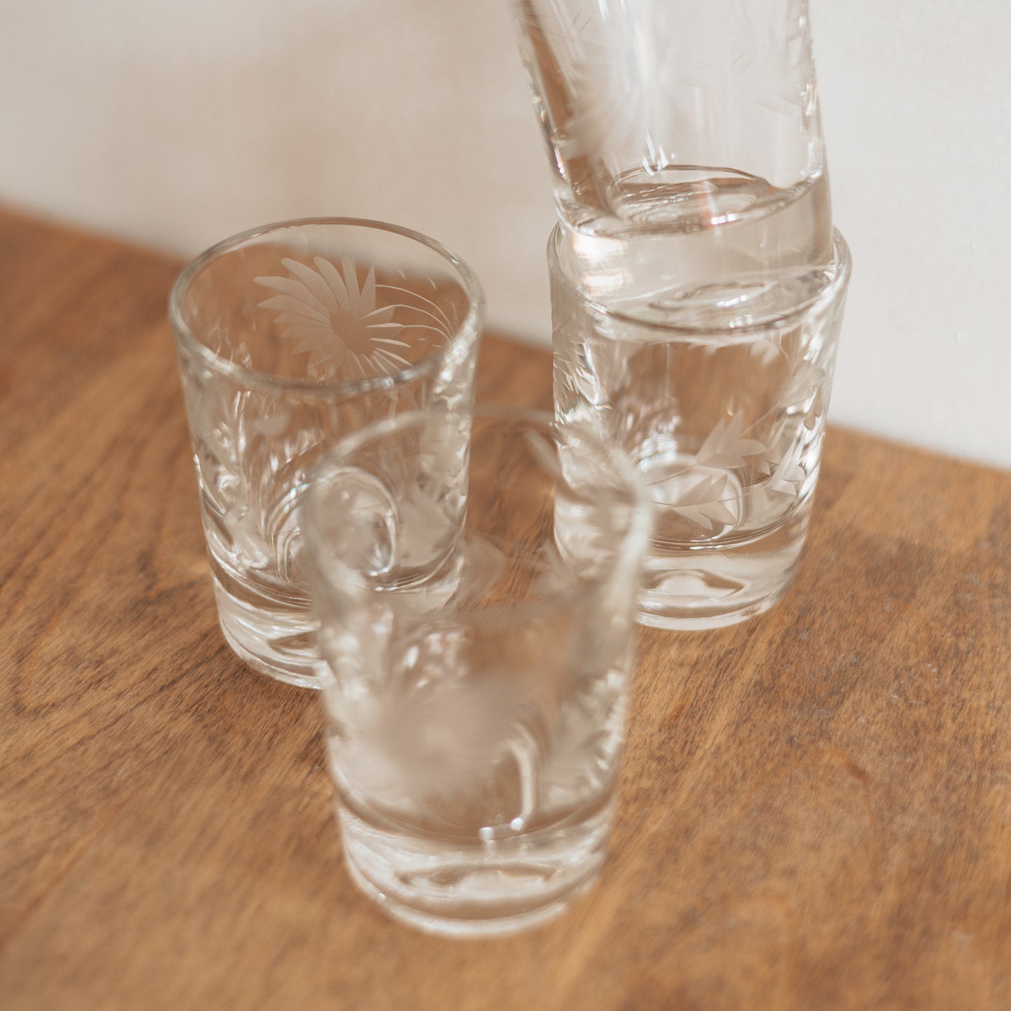 Heavy Bottomed Etched Sippers, set of 4