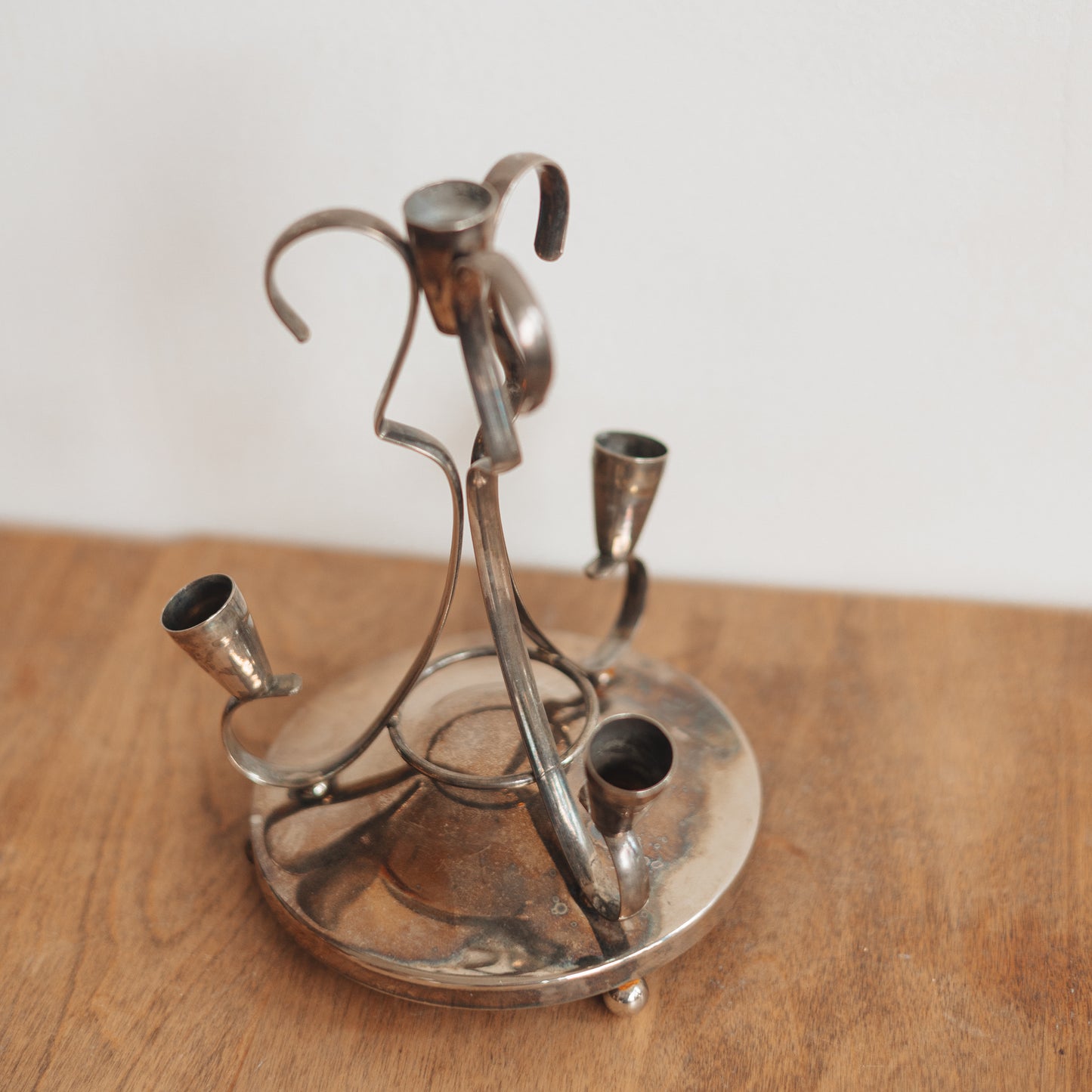 MCM Ornate Silver Candelabra
