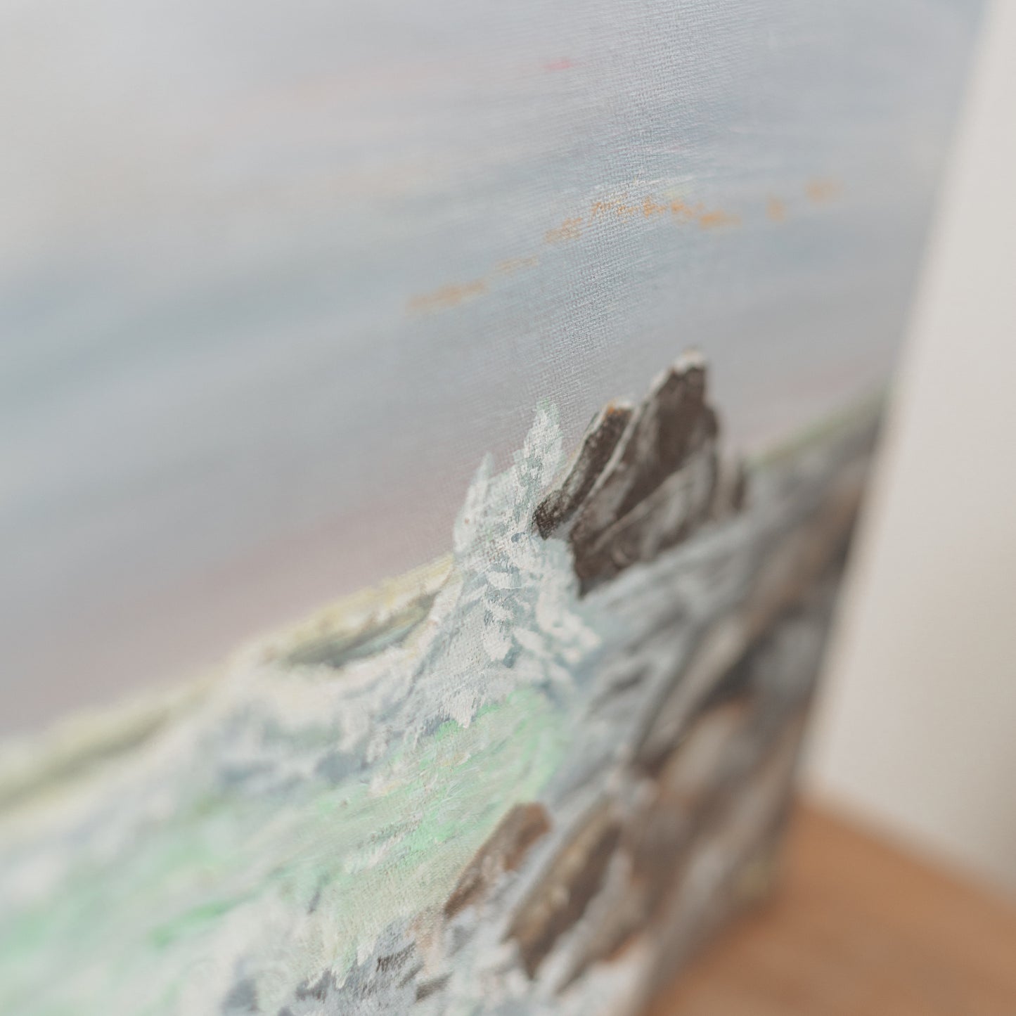 Original Canvas Painting, Crashing Waves