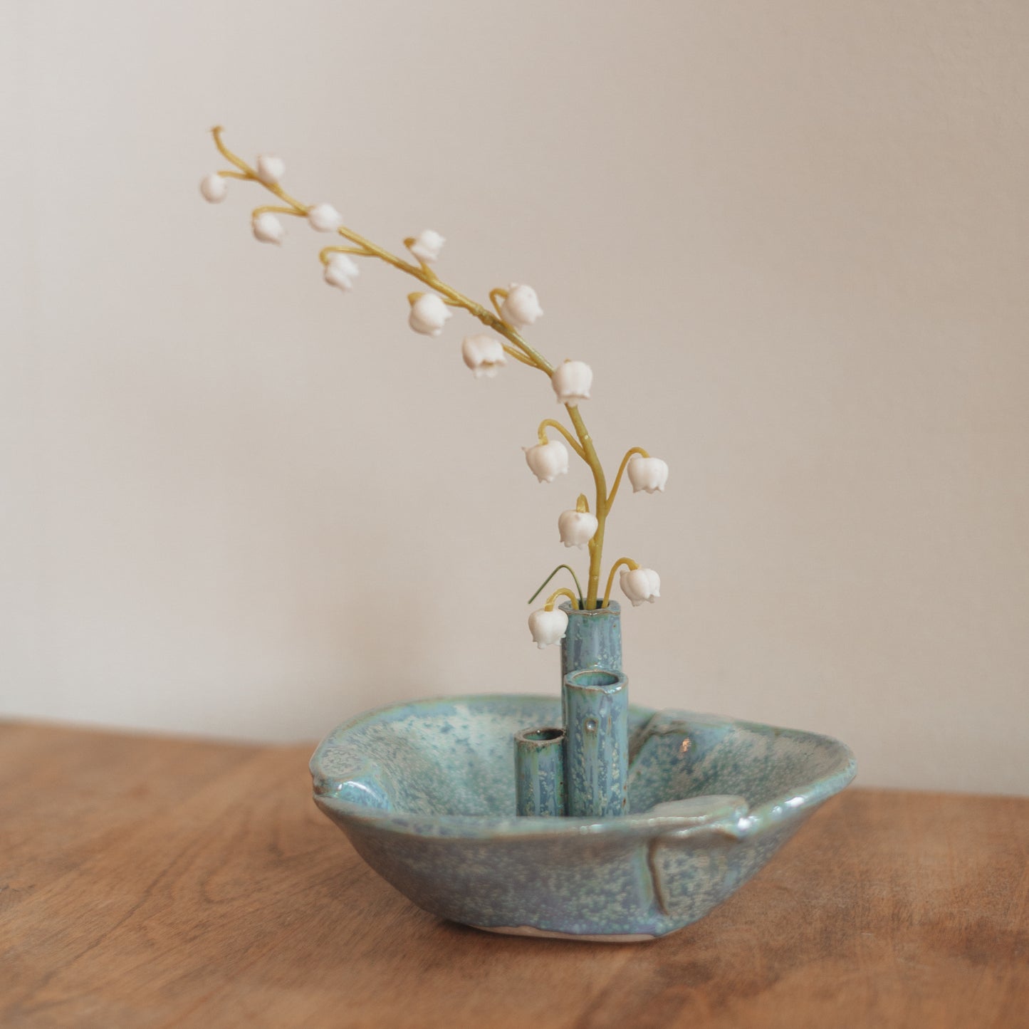 Blue Speckled Ikebana Studio Vase