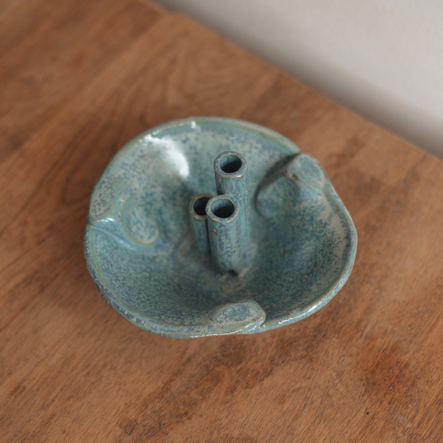 Blue Speckled Ikebana Studio Vase