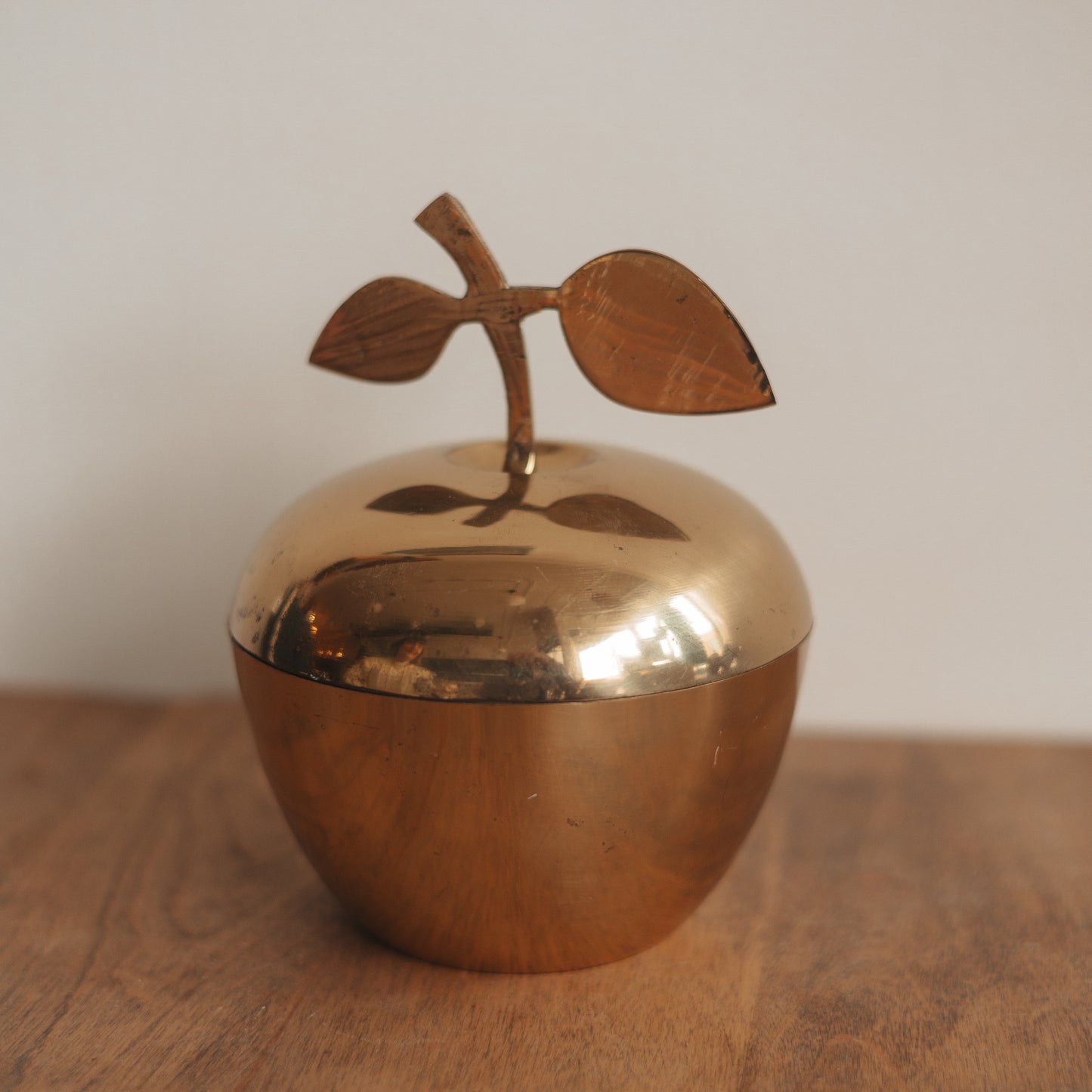 Large Brass Lidded Apple Dish