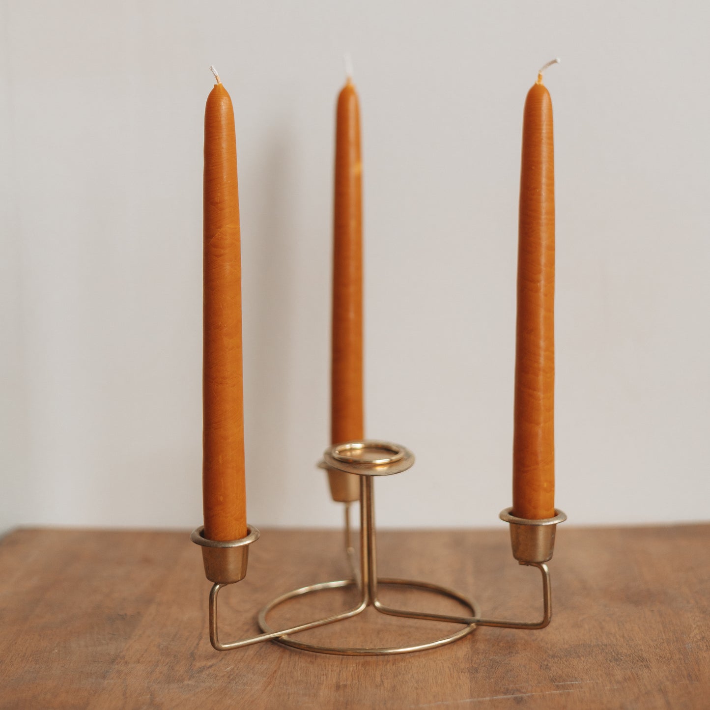 Minimal Brass MCM Candlestick Holder