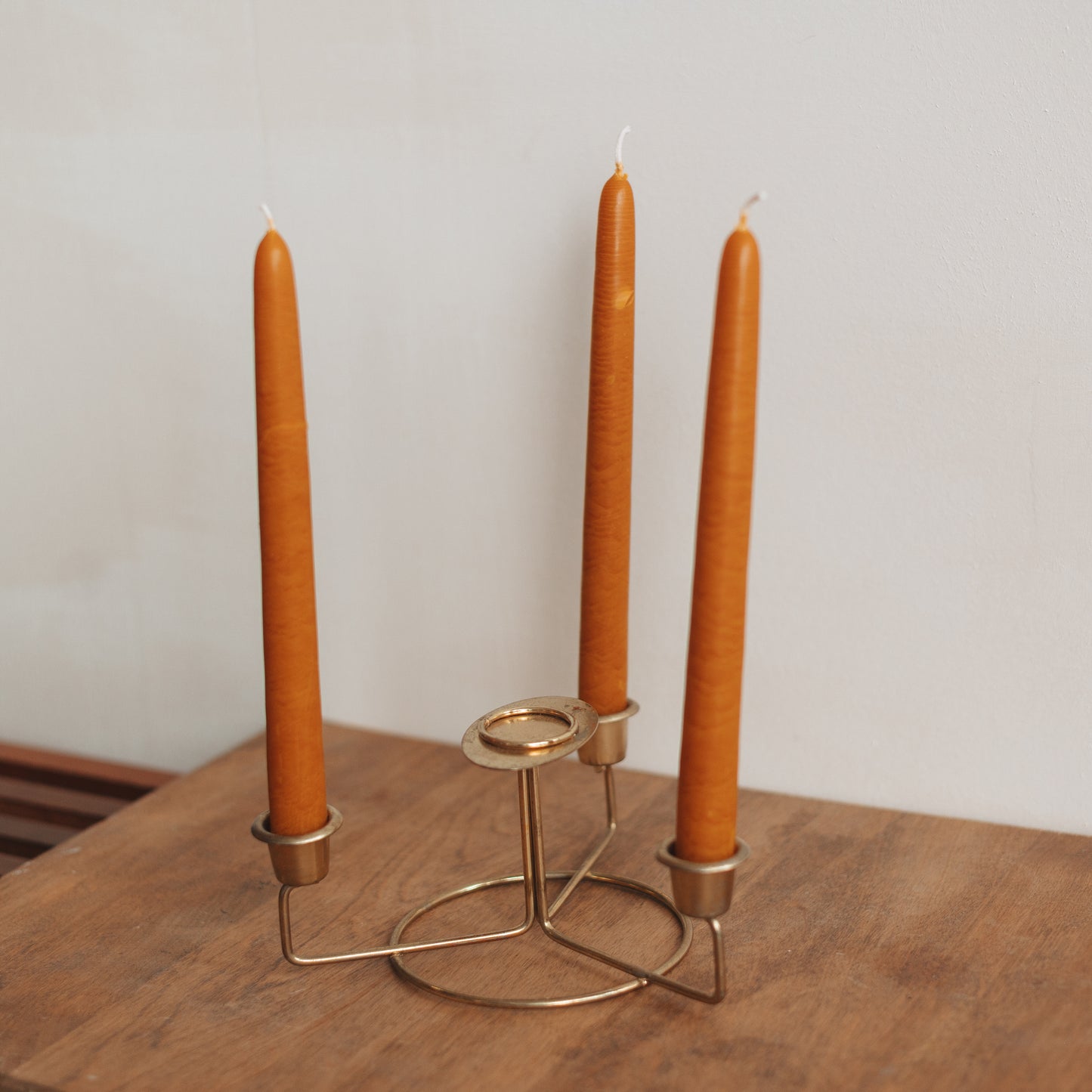 Minimal Brass MCM Candlestick Holder