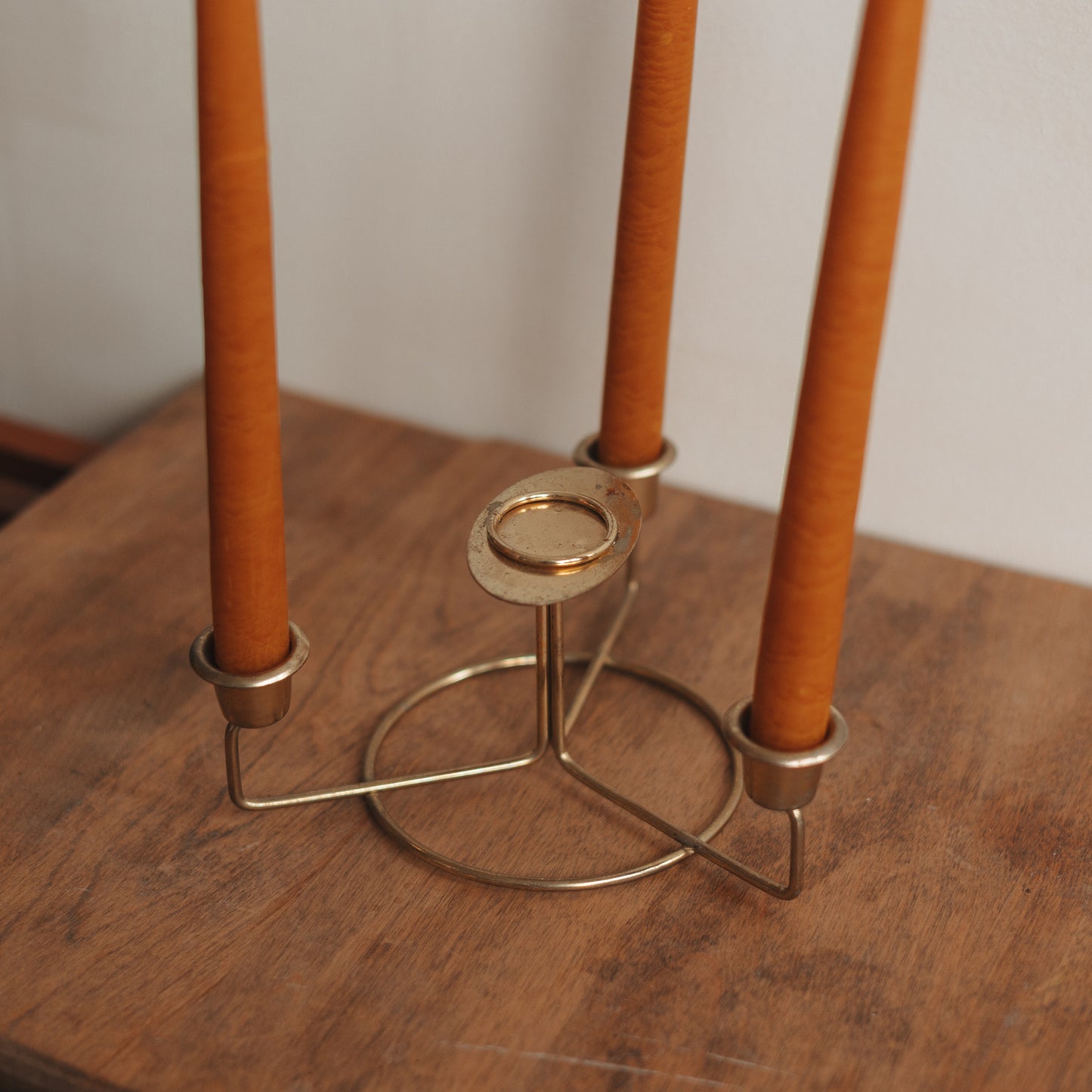 Minimal Brass MCM Candlestick Holder