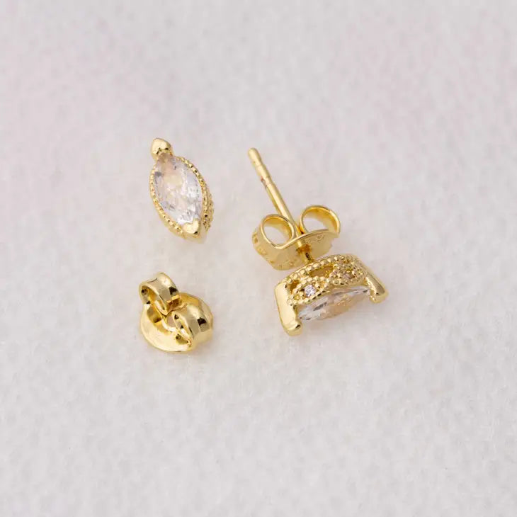Goldfi | Vintage Style Marquise Earring, gold plated