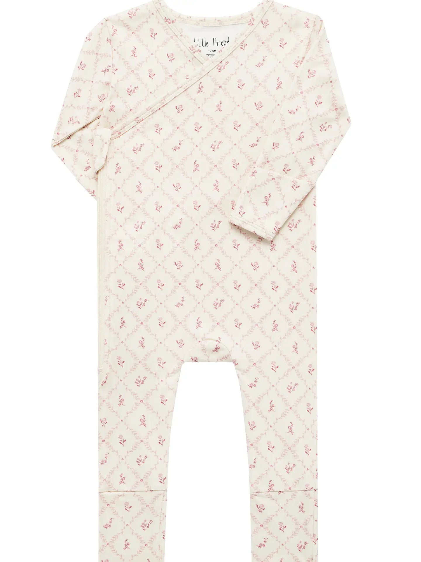 Little Threads | Mauve Lattice Bamboo Wrap Footie