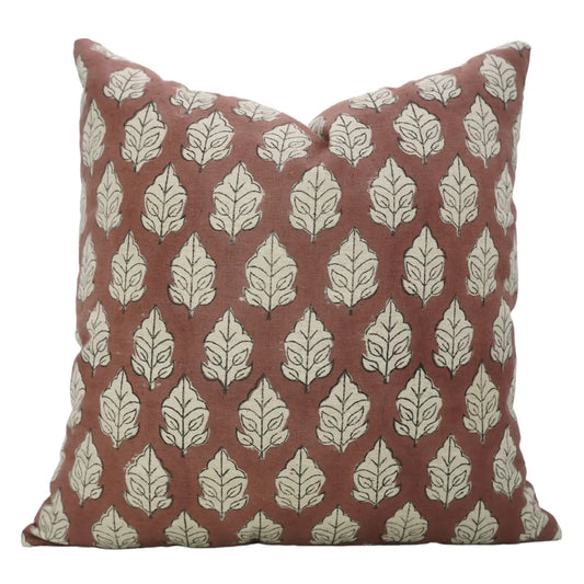 Dune Pillows | Artistic Block Print Pillow, Mayur Pattern, 14”