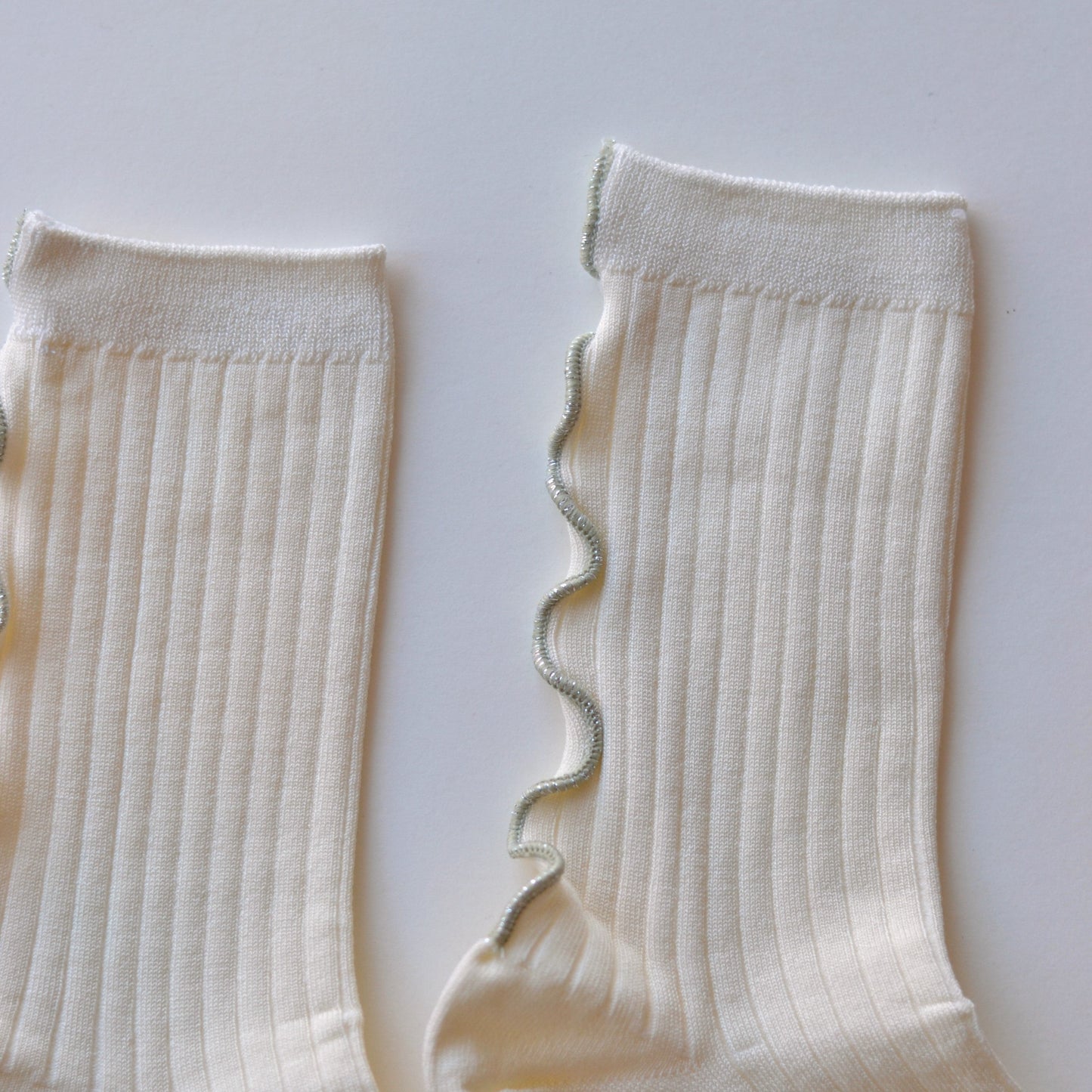 Tiepology | Merrow Stitch Socks, Cream