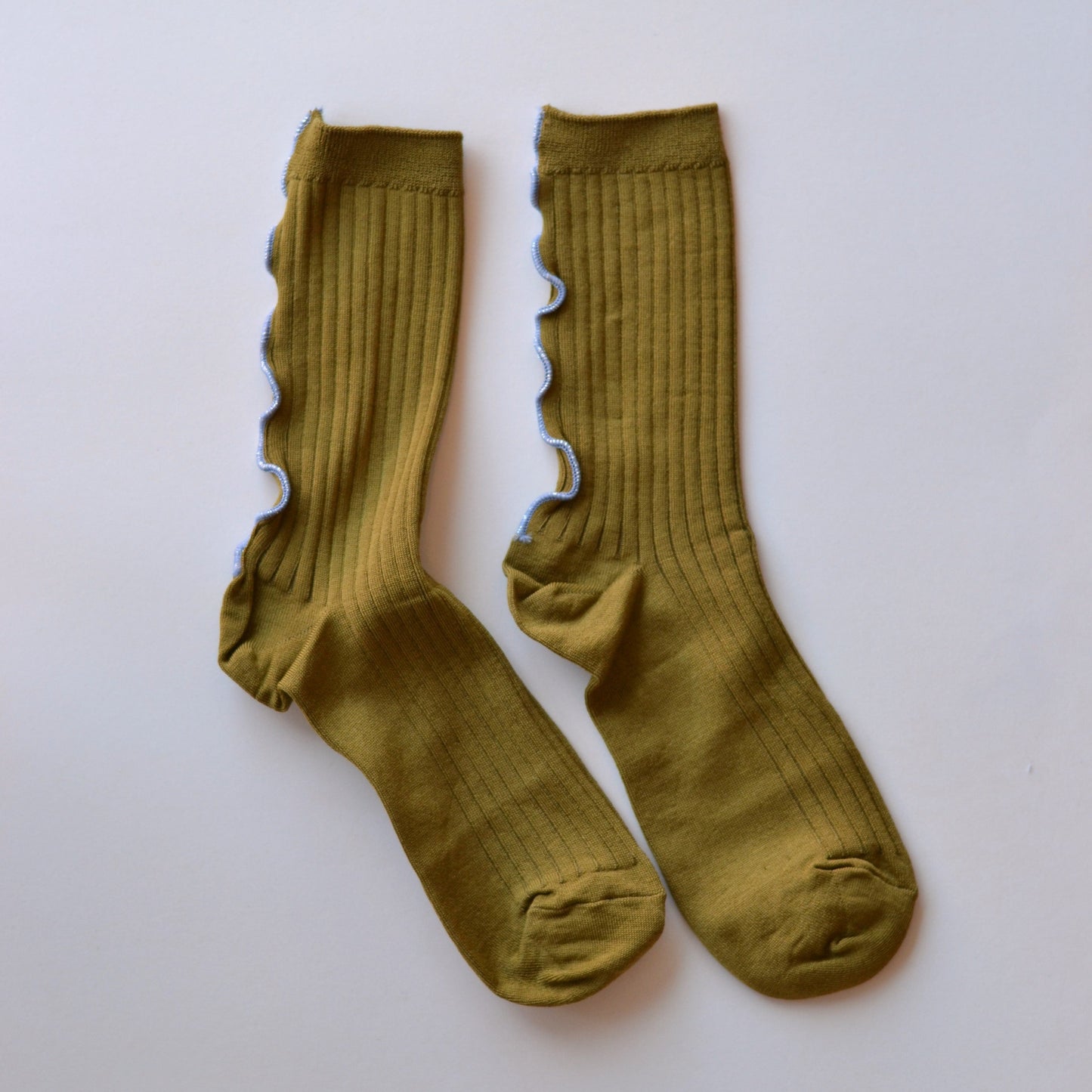 Tiepology | Merrow Stitch Socks, Olive