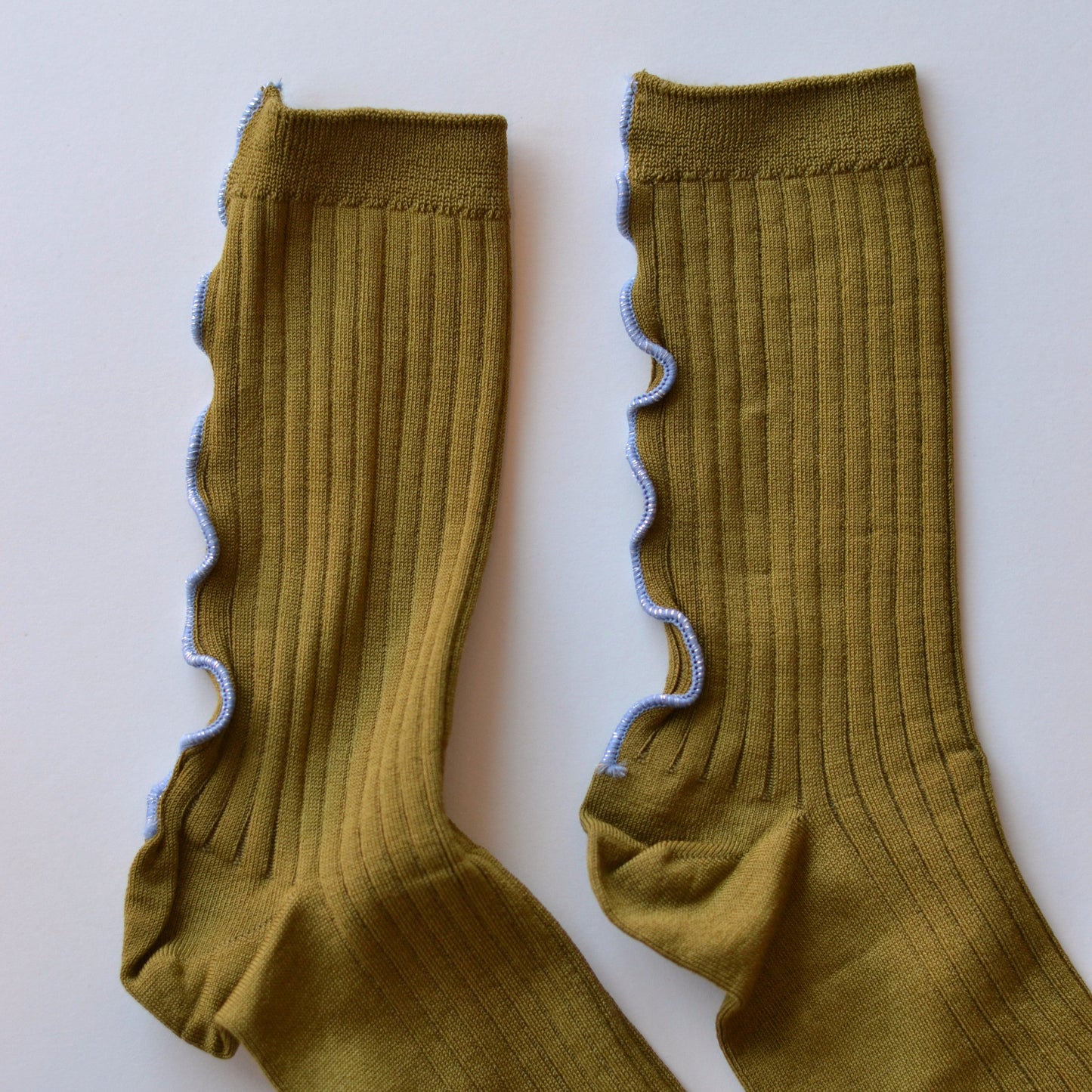 Tiepology | Merrow Stitch Socks, Olive