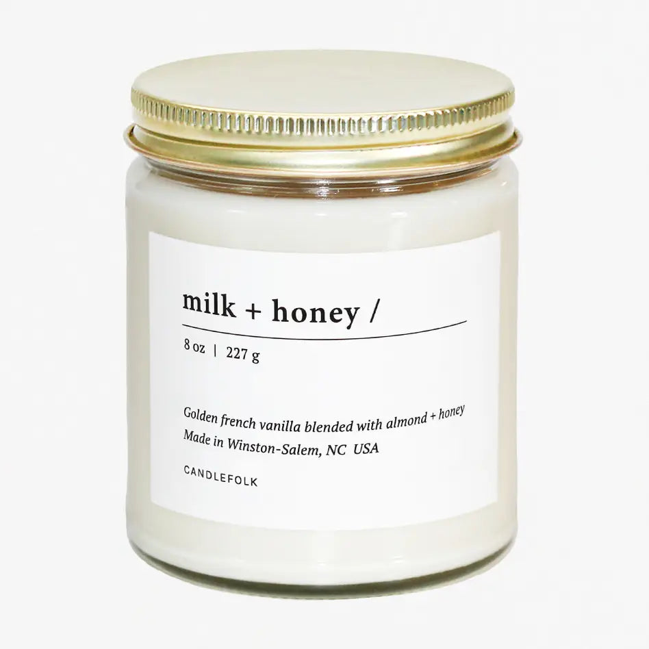 Candlefolk 8 oz Soy Candle | Milk & Honey