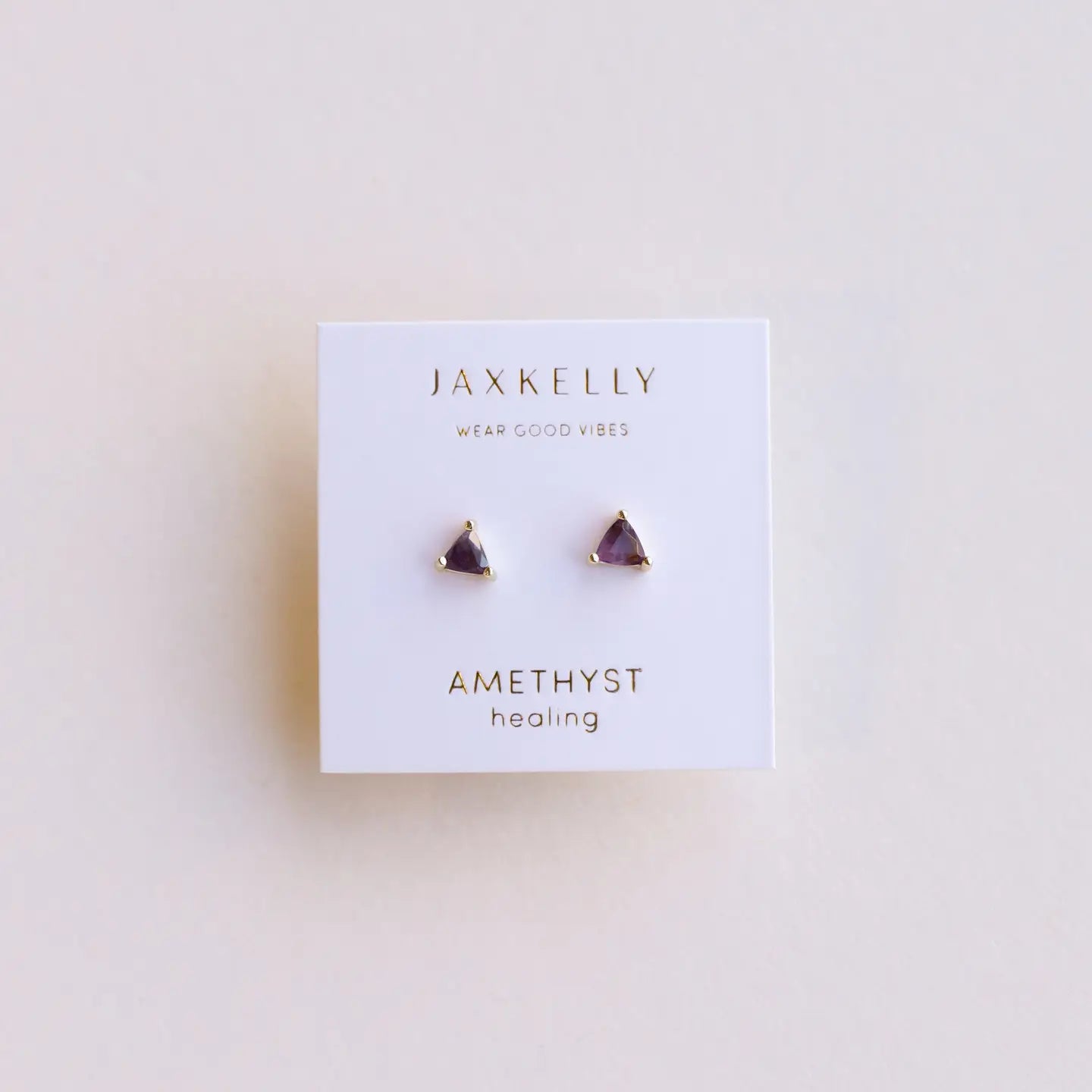 Jax Kelly |  Mini Energy Gem, Amethyst, Gold Earrings