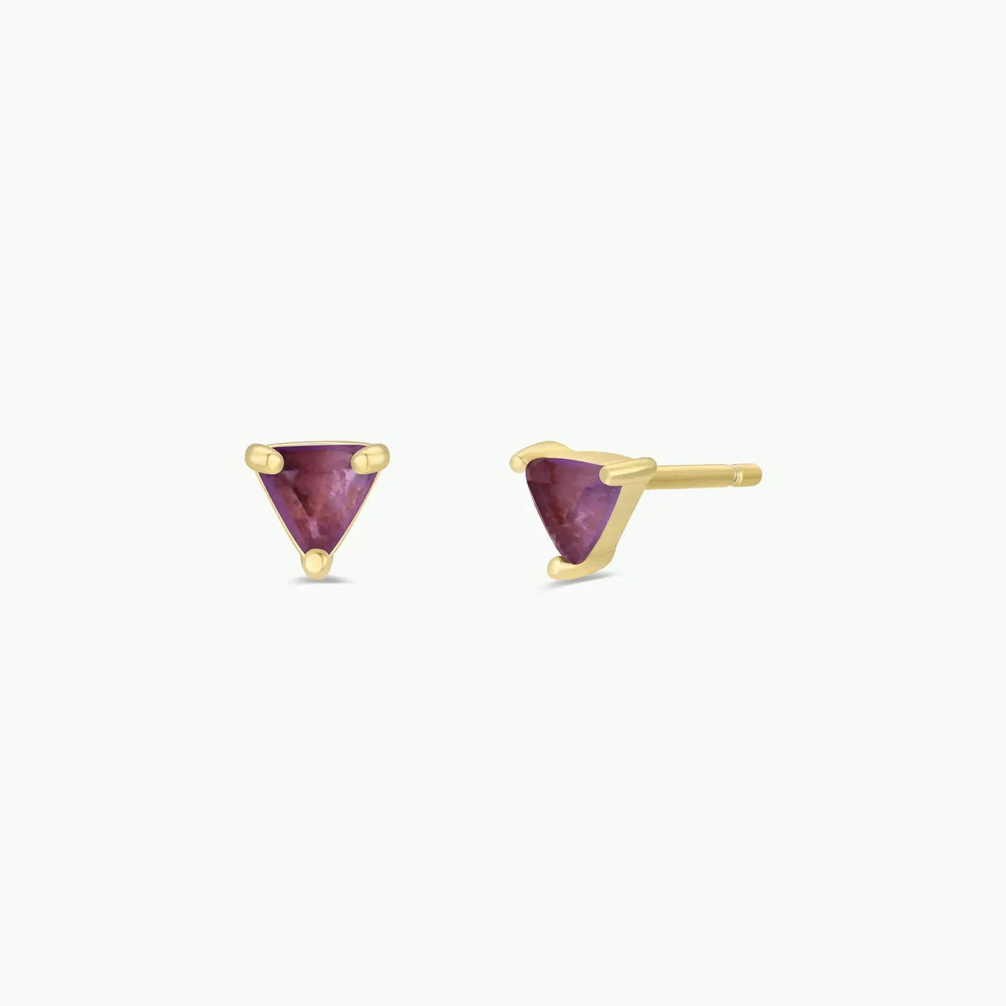 Jax Kelly |  Mini Energy Gem, Amethyst, Gold Earrings