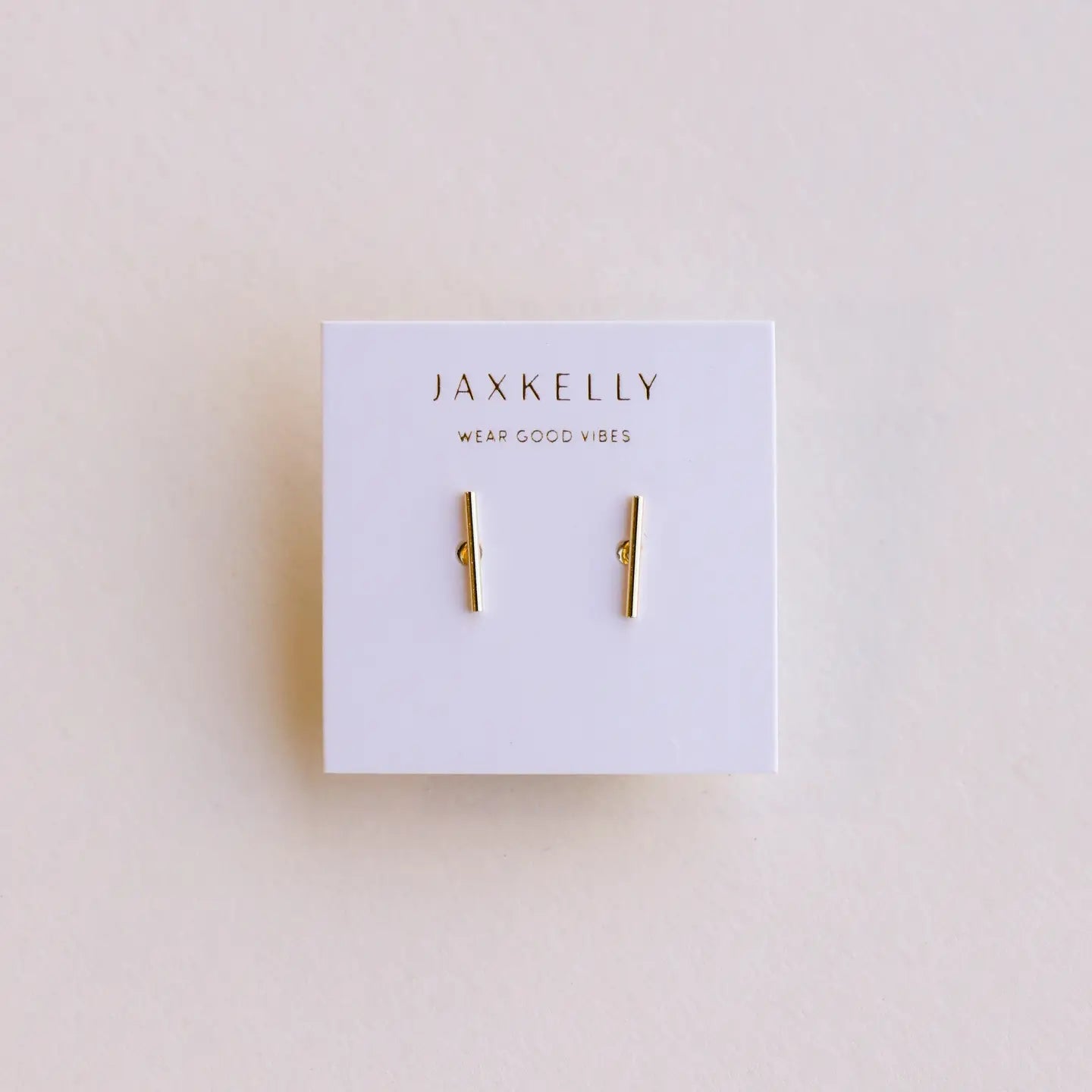 Jax Kelly |  Minimalist Bar Gold Earrings