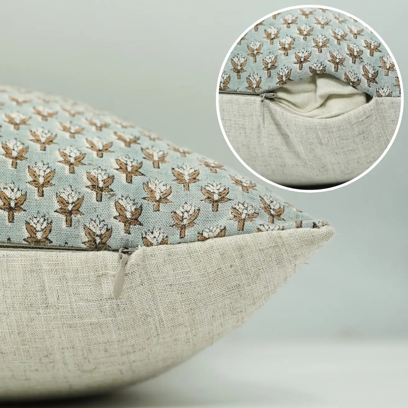 Dune Pillows | Artistic Block Print Pillow, Mogra Pattern, 14”