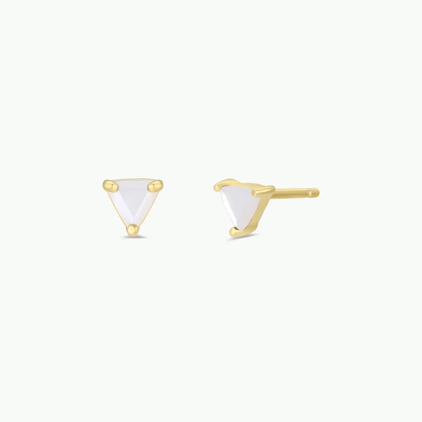 Jax Kelly |  Mini Energy Gem, Mother of Pearl, Gold Earrings