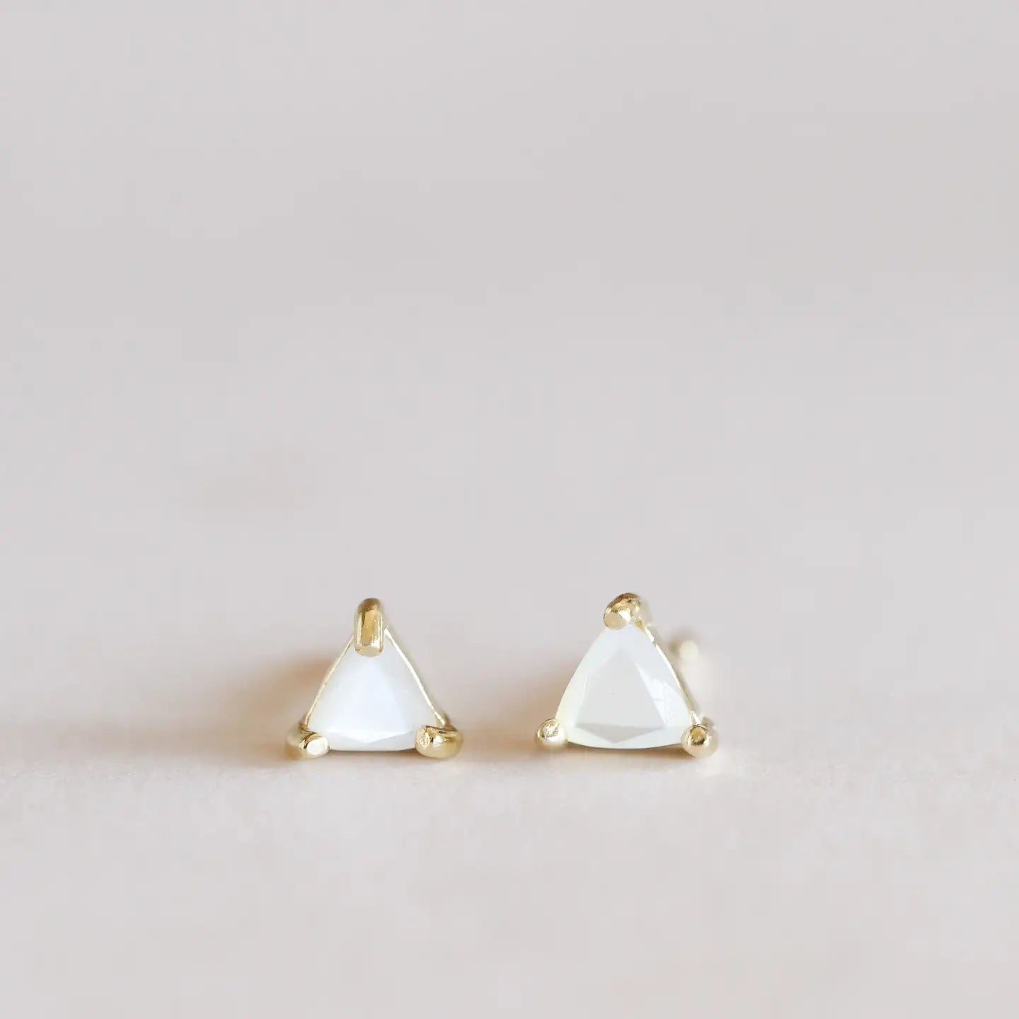 Jax Kelly |  Mini Energy Gem, Mother of Pearl, Gold Earrings