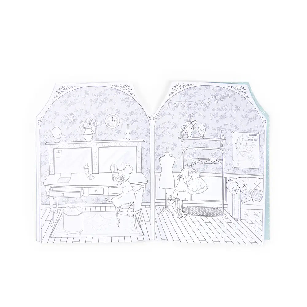 Speedy Monkey | Les Parisiennes Mouse House Coloring Book and Stickers