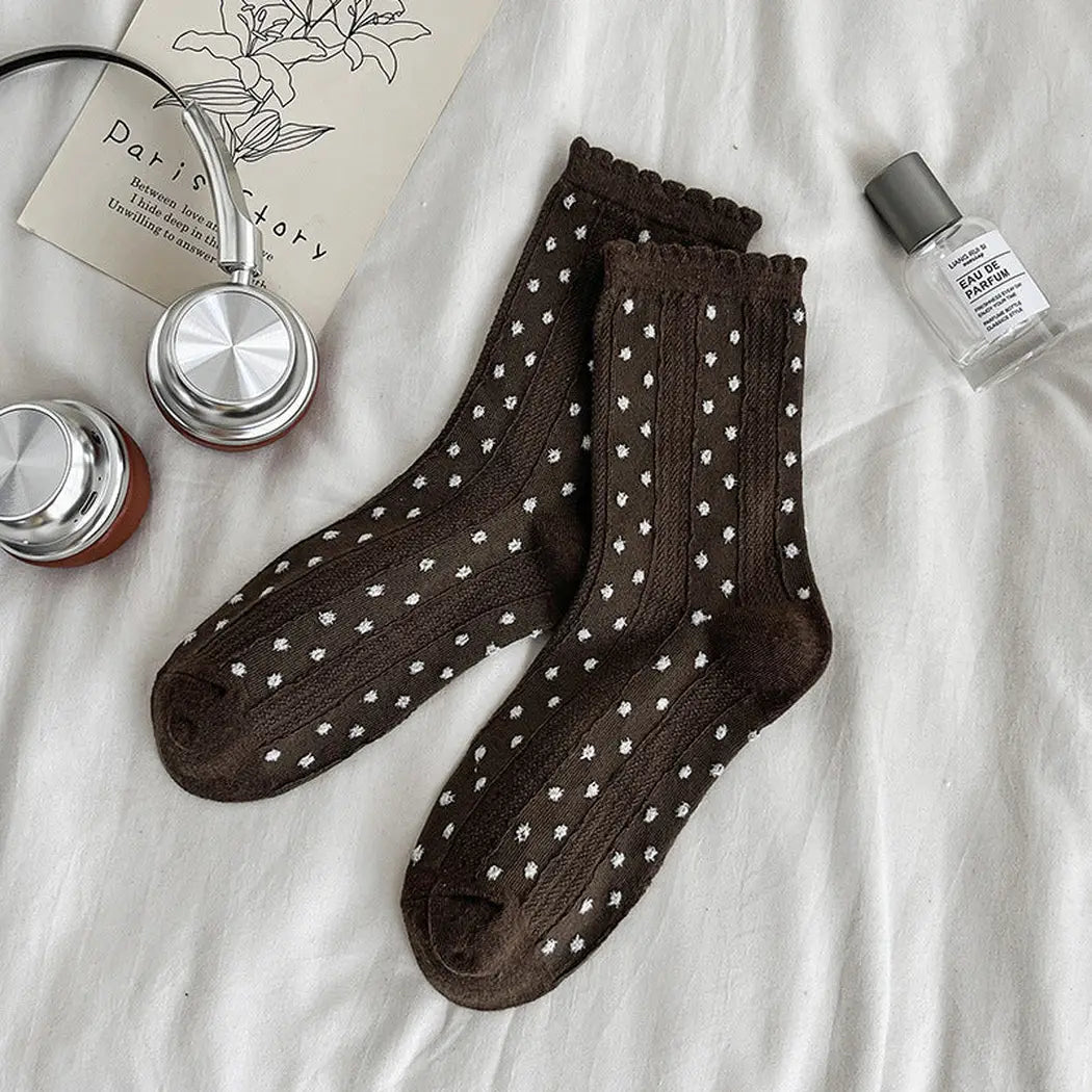 Dune Socks | Ruffle Trimmed Polka Dot Socks, Assorted Colors