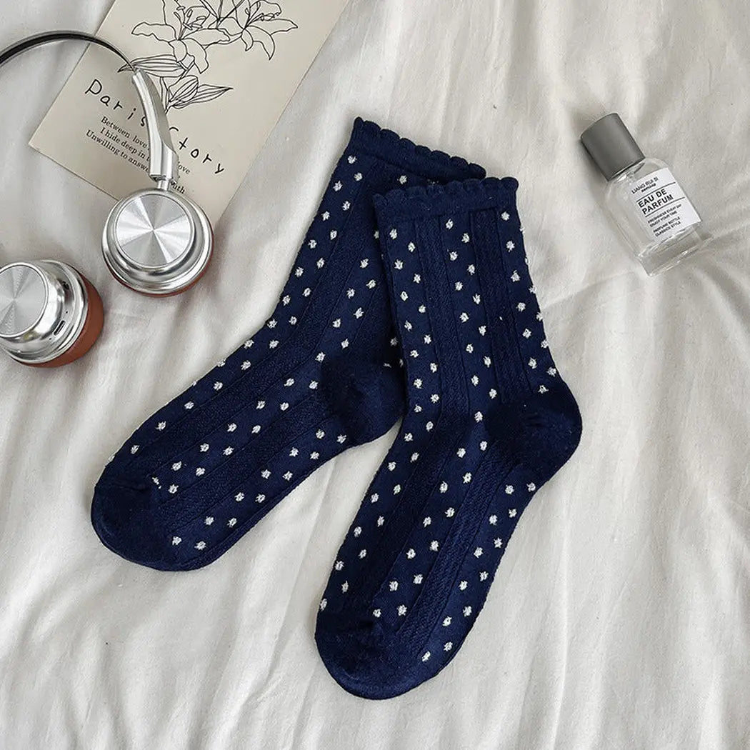 Dune Socks | Ruffle Trimmed Polka Dot Socks, Assorted Colors