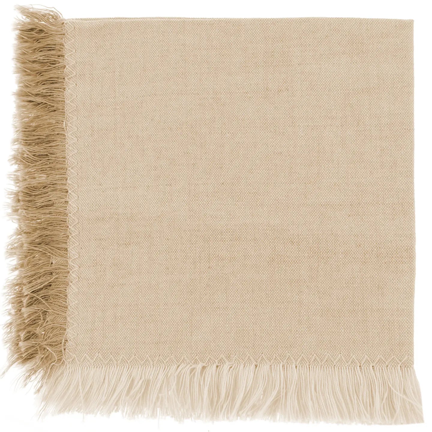 Karma | Oatmeal Fringed Cocktail Napkins, Set of 4