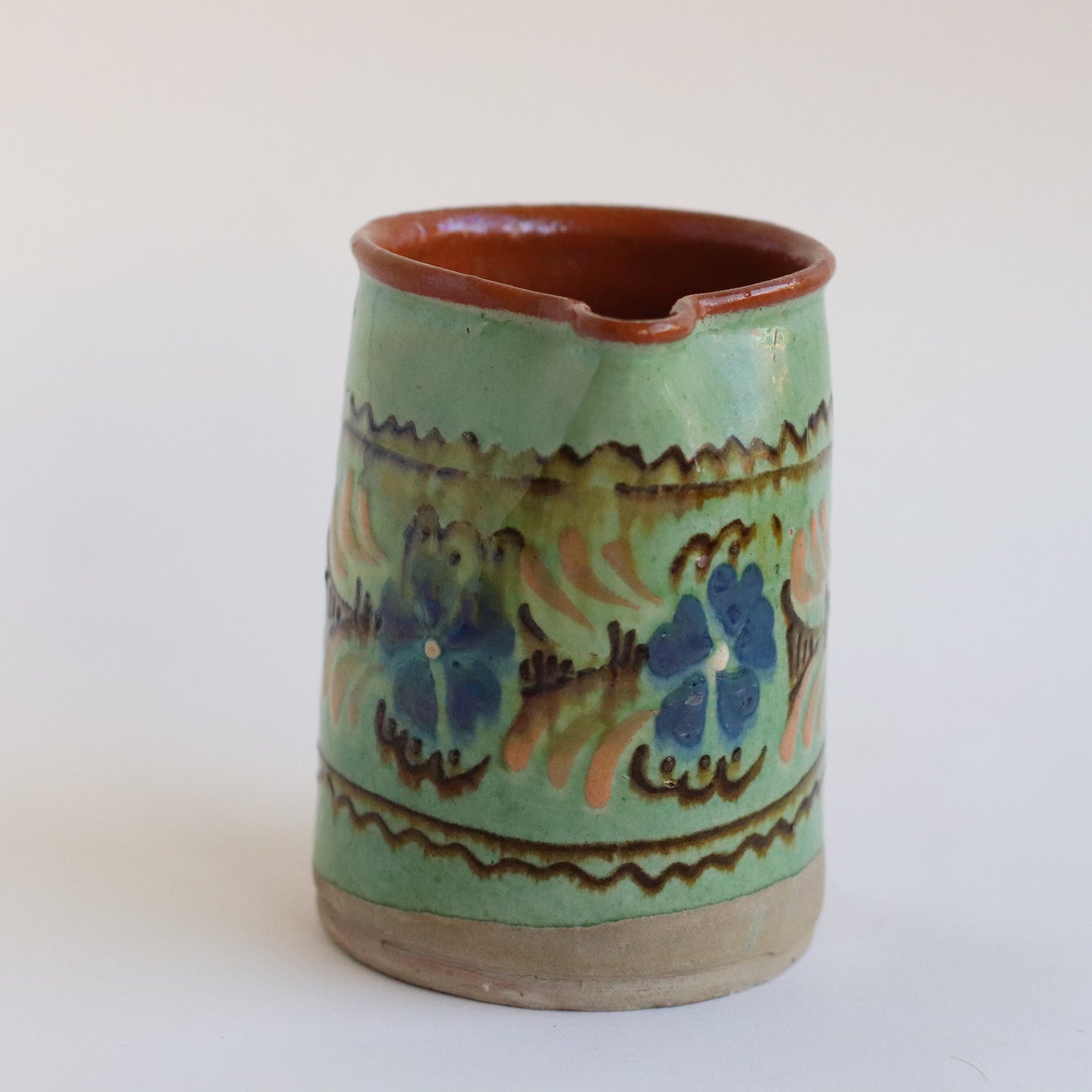 Rustic Green Terracotta Pitcher