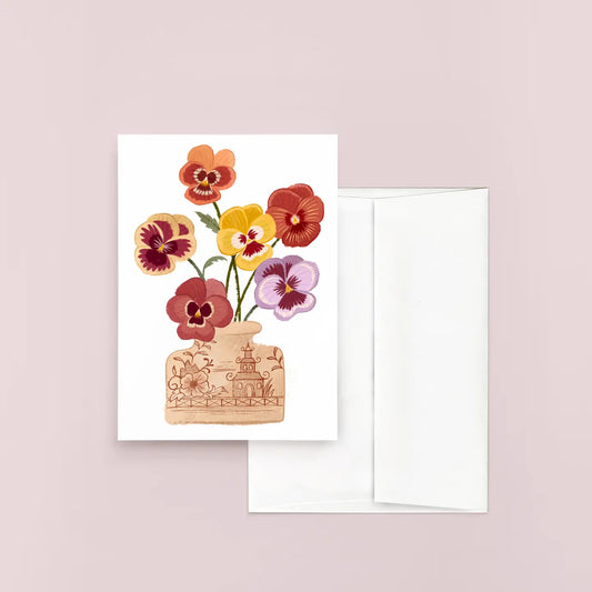 Julianna Swaney  | Pansy Bouquet Greeting Card