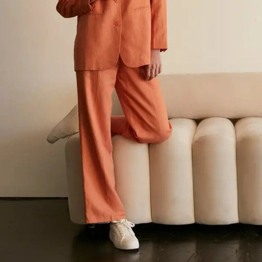 Wide Leg Trouser in Orange