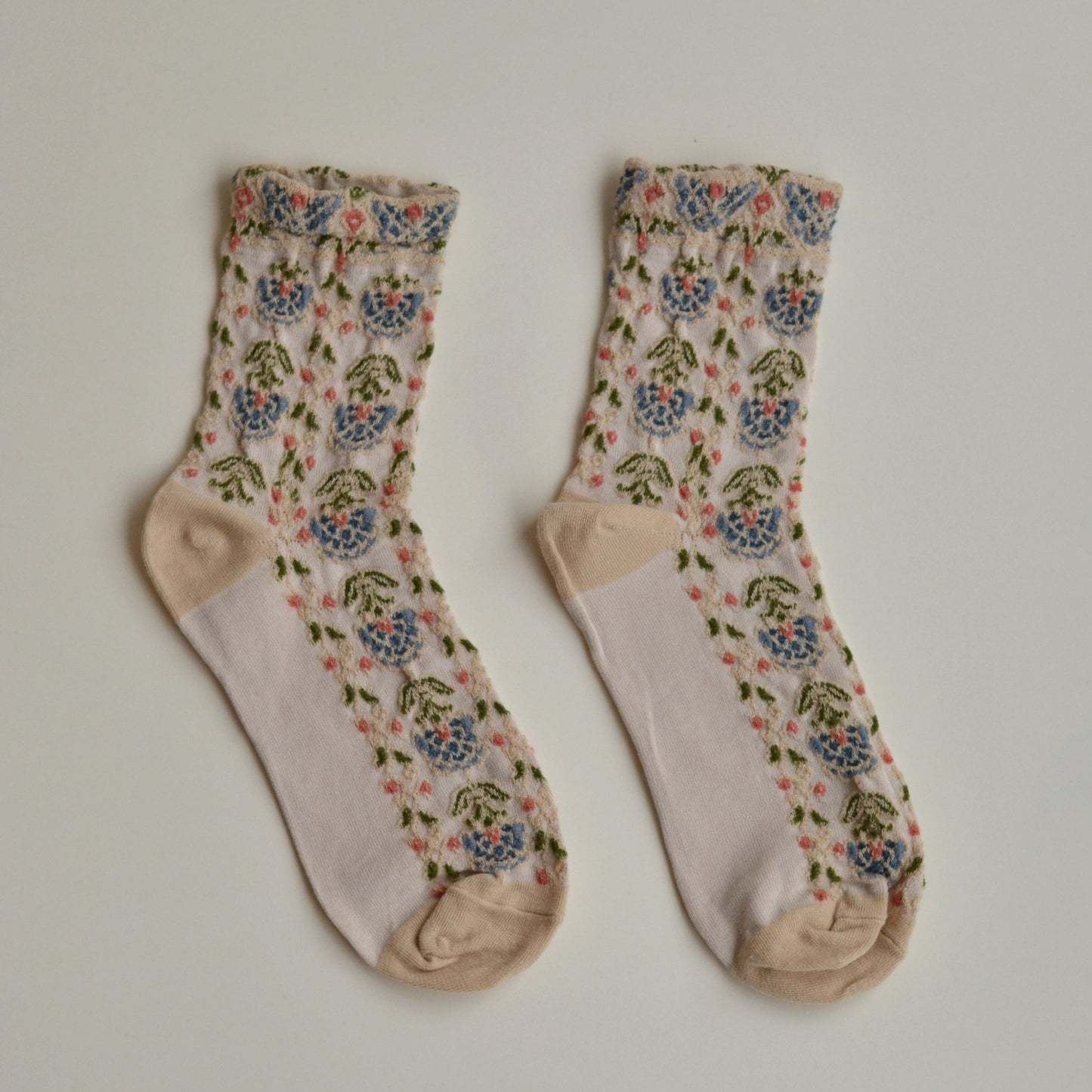 Fall Socks | Blue Pink Floral