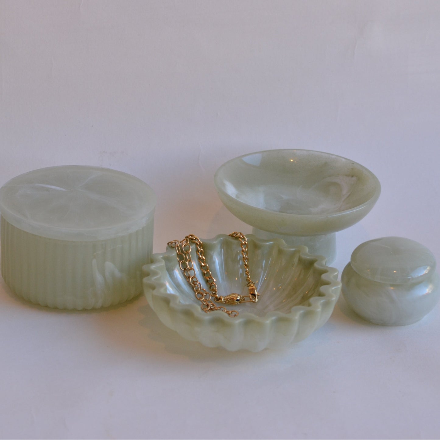V. Rogers Designs | Handmade Resin Catchalls, Light Sage, choose your style