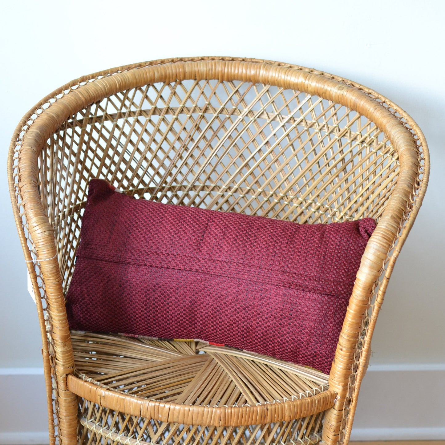 Kilim Pillow  | Vivid reds, ochre, pink, tan, brown striped, insert included