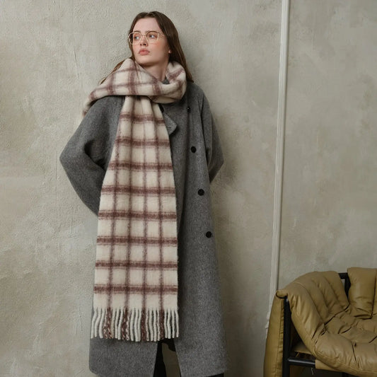 Dune Accessories | Soft Plaid Scarf, Brown