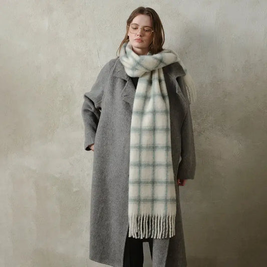Dune Accessories | Soft Plaid Scarf, Light Sage